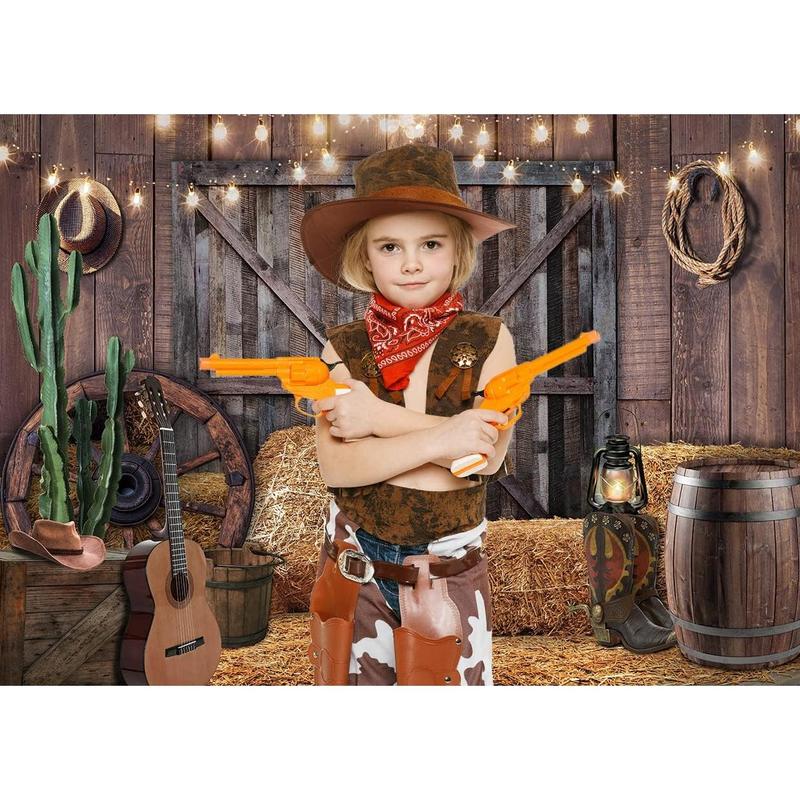 6x4ft Western Cowboy Backdrop Western Party Decorations Wild West Vintage Wooden House Barn Door Photography Background Cowboy Theme Party Decorations Banner Photo Booth F44