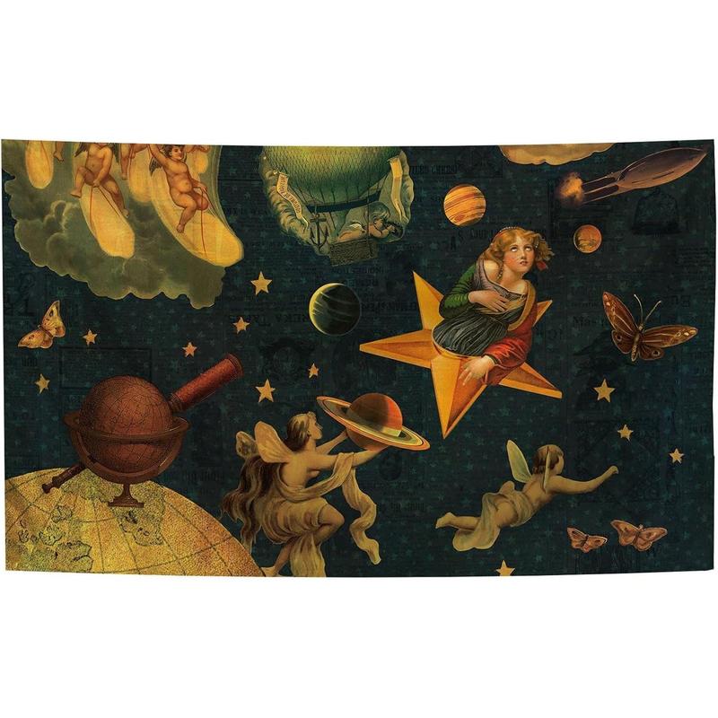 Eyesoul The Smashing Rock Band Pumpkins Tapestry Mellon Collie And The Infinite Sadness Album Cover Tapestry 40x60 IN with  Tapestry Wall Hanging for College Dorm Room Decor, Parties, Gift, green