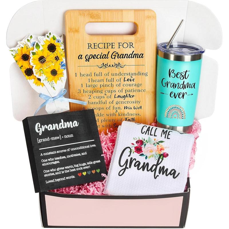 Grandma Gifts Birthday Gift for Grandma from Granddaughter - Birthday Gifts Box for Grandmother from Grand Grandson, Christmas Mothers Day Gifts Set for Great Grandma Nana