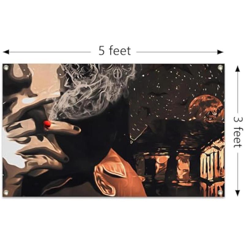 Generic Unique Hip Hop Style Rapper Peep Music Tapestries 5*6FT Bedroom Studio Bar Wall Musical Club