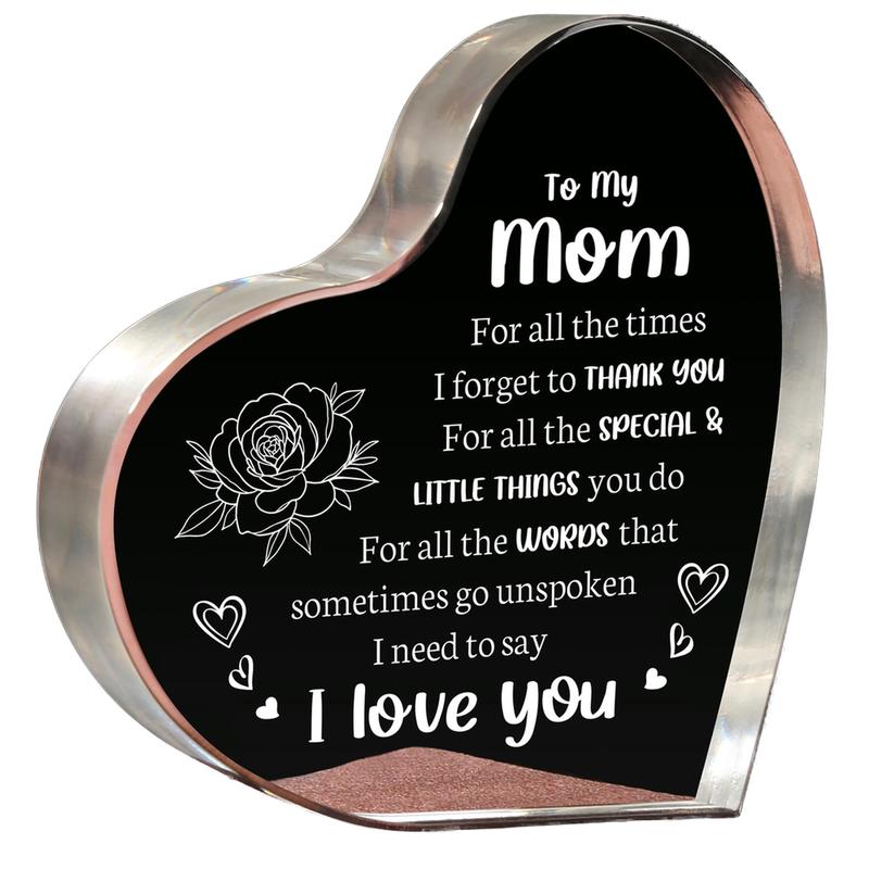 Gifts for Mom, Mom Christmas Gifts - Acrylic Keepsake 3.9x3.9 Inch - I Love You Mom Birthday Gifts from Son - Best Mothers Day Valentines Day Gifts for Mom