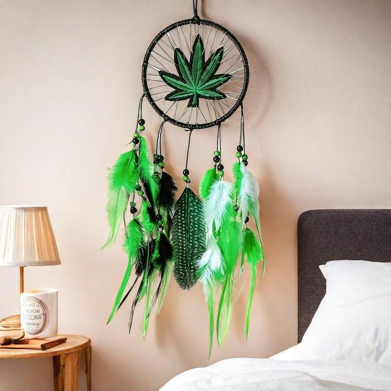 Traditional Dream Catcher, 1 Count Artificial Feather Decor Hanging Ornament, Wall Hanging Decoration, Wedding Decoration, Handmade Feather Wind Chime