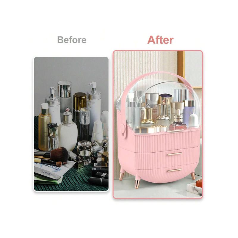 Makeup Organizer For Vanity, Make Up Organizers And Storage, Cosmetics Skincare Organizers With Lid And Drawers, Cosmetic Display Cases For Countertop, Bathroom, Dresser, Ideal Gifts For Women