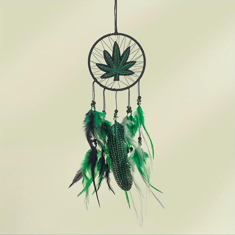 Traditional Dream Catcher, 1 Count Artificial Feather Decor Hanging Ornament, Wall Hanging Decoration, Wedding Decoration, Handmade Feather Wind Chime