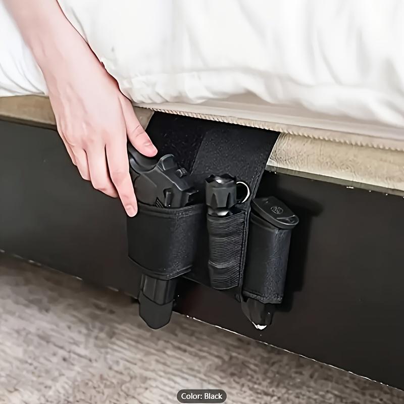 Classic Right Hand Invisible Pistol Box with Magazine Pocket-Quick Release Black Polyamide Bedside Seat Gun Storage, Suitable for Self-Defense-Suitable for Valentine's Day, Independence Day, Thanksgiving Day, Halloween and New Year