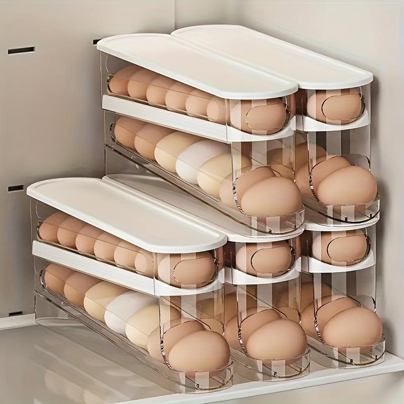 Flip-Top Egg Storage Box for Refrigerator - Durable Plastic, Space-Saving Kitchen Organizer