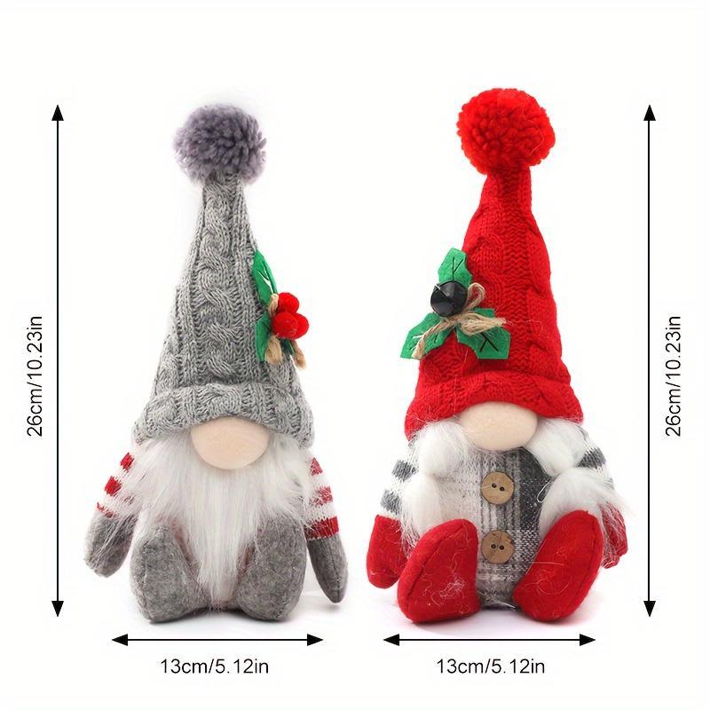 Christmas Gnome Design Knitting Doll, 2 Counts set Cute Dwarf Doll, Indoor Dining Table Mantel Decorations, Home Decorations for Festival