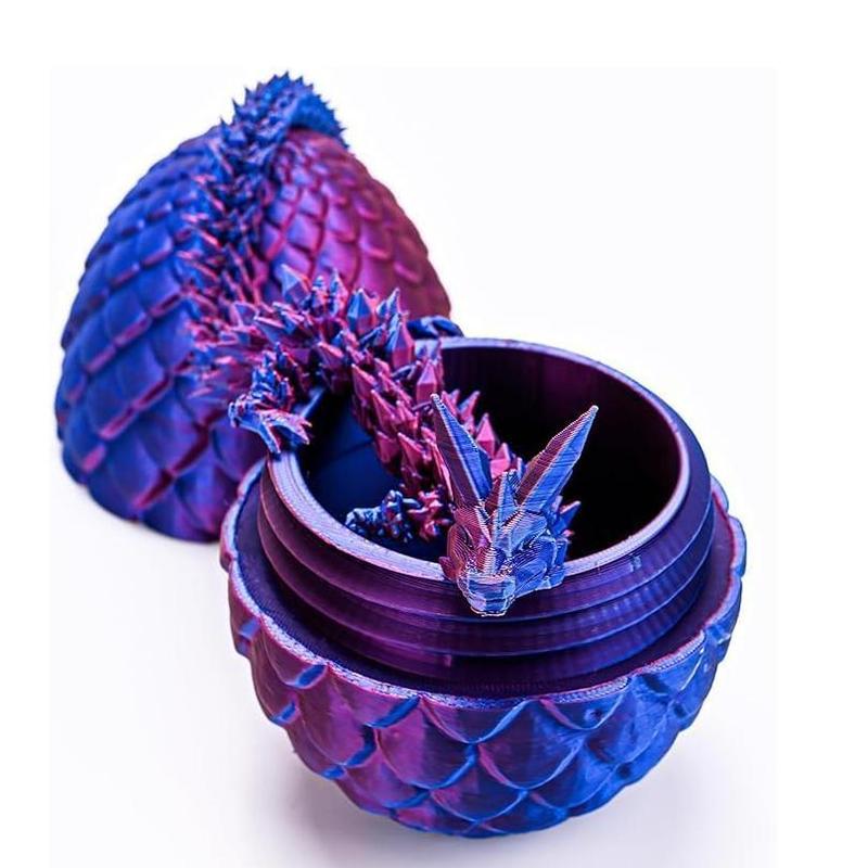 3D Printed Crystal Dragon, 1 Set Including Creative Dragon Egg & Dragon Ornament, Desktop Decoration Ornament, Home Decor Supplies for Living Room Bedroom