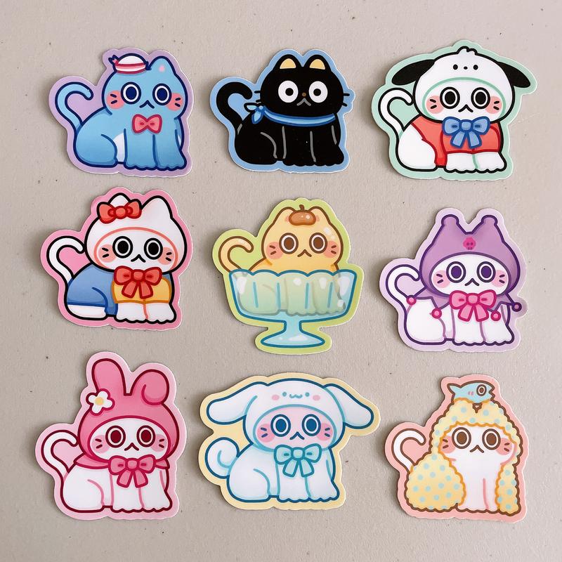 Cute Cat Characters Heavy Duty Waterproof Vinyl Diecut Stickers