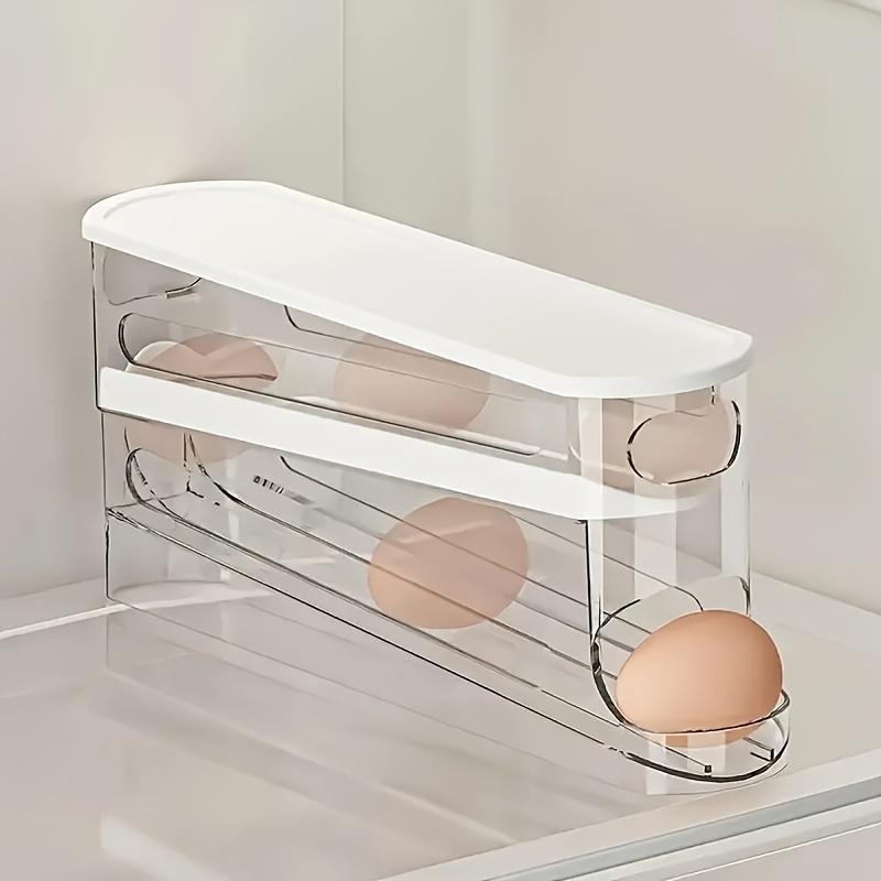 Flip-Top Egg Storage Box for Refrigerator - Durable Plastic, Space-Saving Kitchen Organizer