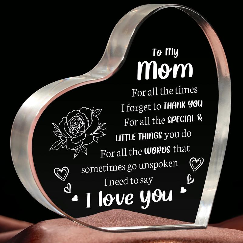 Gifts for Mom, Mom Christmas Gifts - Acrylic Keepsake 3.9x3.9 Inch - I Love You Mom Birthday Gifts from Son - Best Mothers Day Valentines Day Gifts for Mom