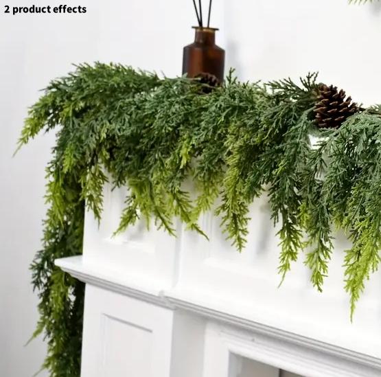 72 inch Artificial Cedar Garland – High Quality Durable Plastic Holiday Greenery Home Decor Decorative Fruit Decorative Fruit