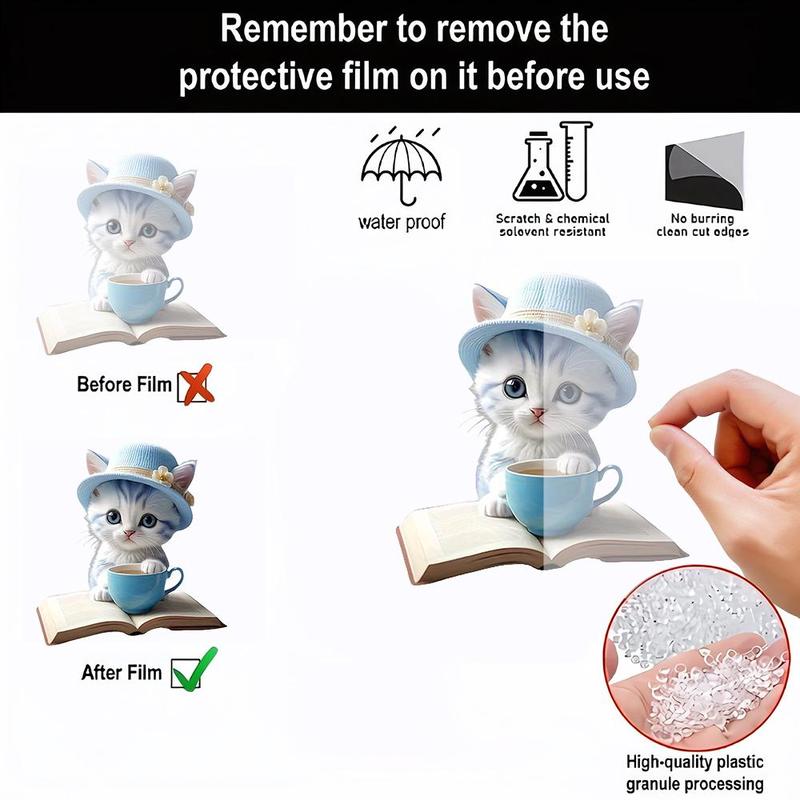 Cute Cartoon Cat Design Hanging Ornament, 1 Count Creative Acrylic Hanging Decor, Decorative Pendant for Home School Bag Keychain Festival