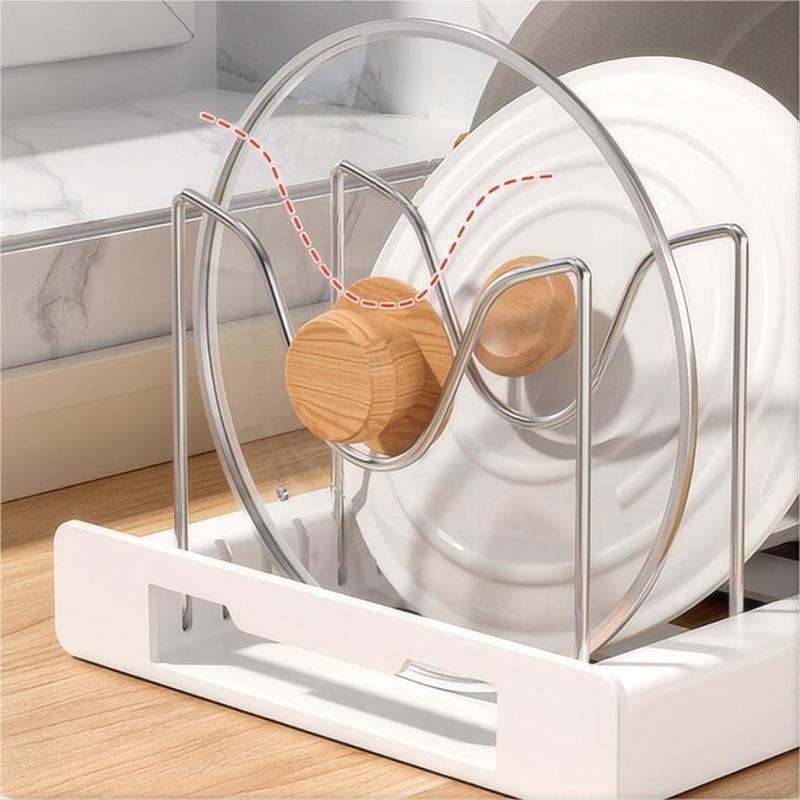 Adjustable Kitchen Pot Storage Rack, Pot Lid Holder,Multifunctional Kitchen Storage Organizer, Kitchen Gadgets, Tableware Storage