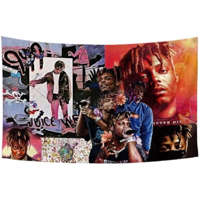 Juic Wrld Album Flag Tapestry Rapper Music Singer Tapestry 3x5 Feet Funny Poster for College Party Room Indoor and Outdoor Decor, Large