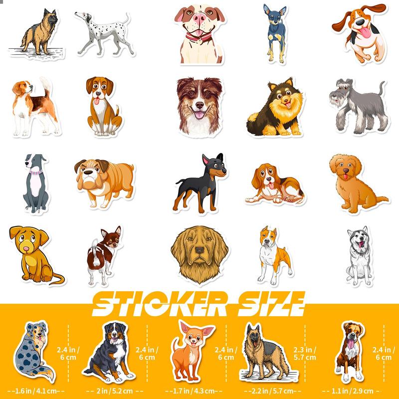 50pcs Cute Dog Pattern Graffiti Sticker, Creative Multi-purpose Sticker For DIY Craft, Decoration, Hand Account