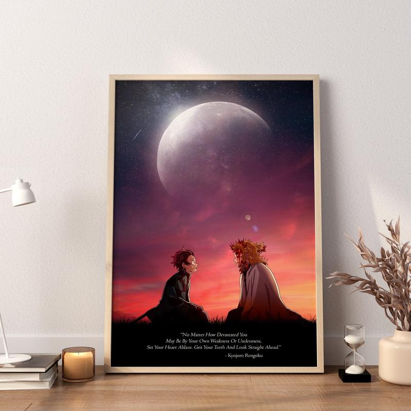 Kyojuro Rengoku Quotes Demon Slayer Anime Poster, Quotes Rengoku Demon Slayer Anime Posters