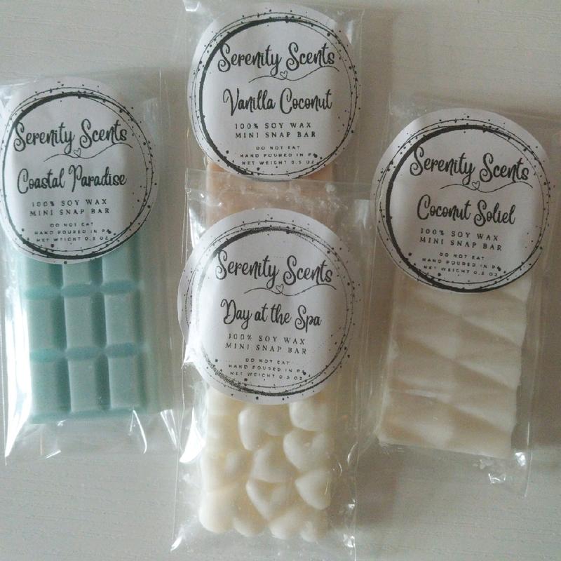 Minis! Sample Size Mini Wax Melt Snap Bar - Assorted Designs - 100% Soy Wax Candle Decor