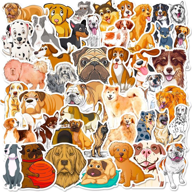 50pcs Cute Dog Pattern Graffiti Sticker, Creative Multi-purpose Sticker For DIY Craft, Decoration, Hand Account