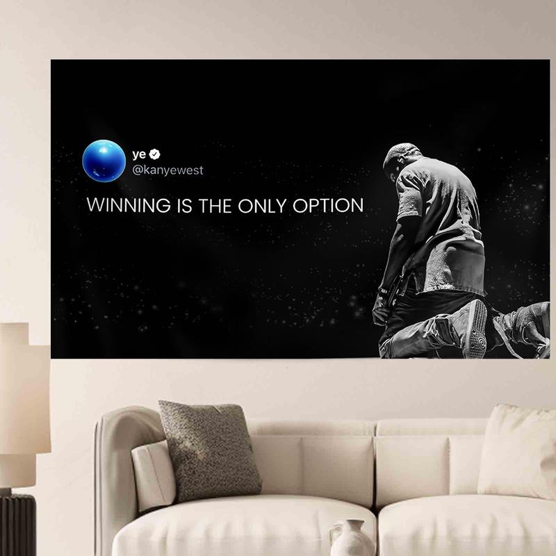 WINNING IS THE ONLY OPTION Flag 3x5ft Fun Tapestry Banner Polyester with Brass Man Den College Dorm Office Garage Bar Patio Decor Room Outdoor Indoor