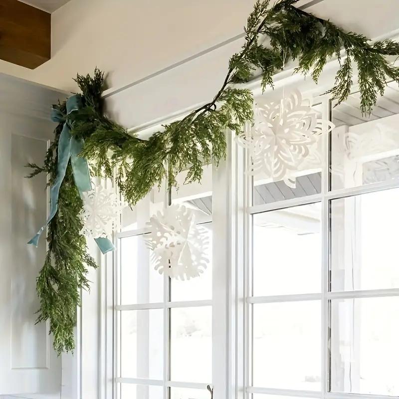 72 inch Artificial Cedar Garland – High Quality Durable Plastic Holiday Greenery Home Decor Decorative Fruit Decorative Fruit