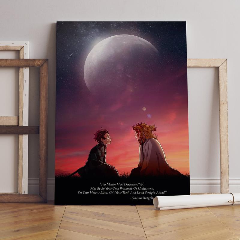 Kyojuro Rengoku Quotes Demon Slayer Anime Poster, Quotes Rengoku Demon Slayer Anime Posters