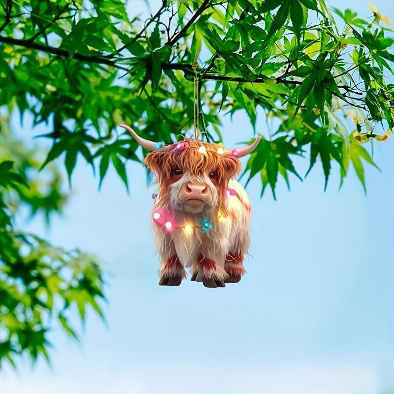 Cute Highland Cow Design Hanging Ornament, 1 Count Acrylic Christmas Tree Hanging Decoration, Hanging Decor for Home Party Festival