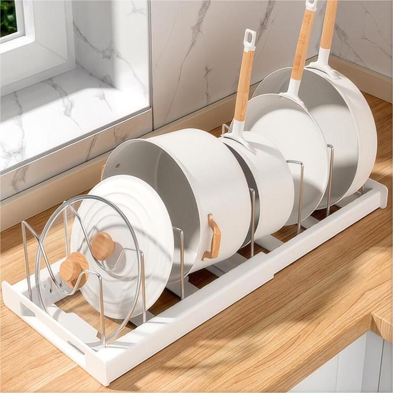 Adjustable Kitchen Pot Storage Rack, Pot Lid Holder,Multifunctional Kitchen Storage Organizer, Kitchen Gadgets, Tableware Storage