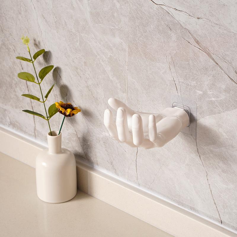 Hand Shaped Wall Mounted Hook, 1 Count Summer Punch-free Adhesive Hook, Home Decor Ideas, Household Storage Hook for Kitchen & Bedroom, Home Accessories, Home Decor Ideas