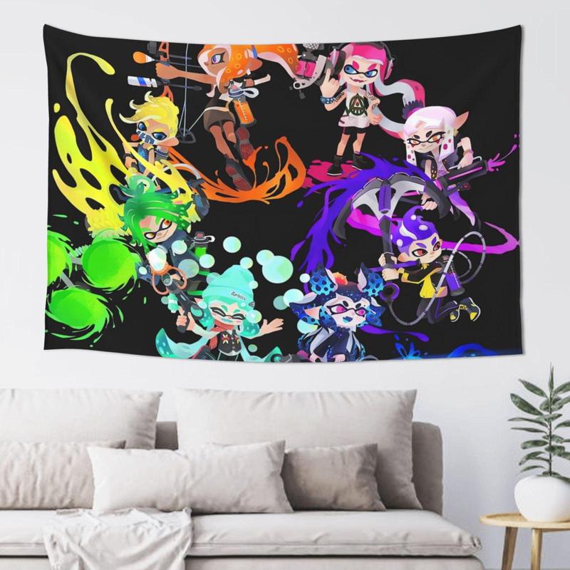 Splatoon 3 Tapestry Wall Hanging Home Decoration Wall Blanket Dormitory Living Room Bedroom Backdrop Poster