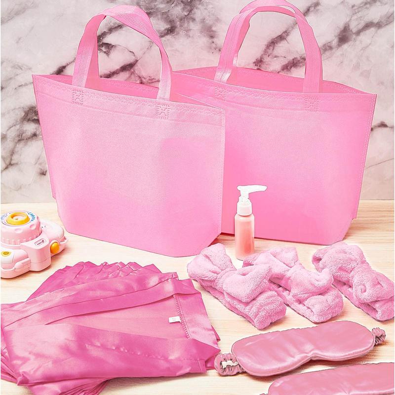 Spa Party Supplies Set, 6 Sets Including Tote Bag & Bow Decor Headband & Spa Eye Mask, Party Gift Package for Women & Girls