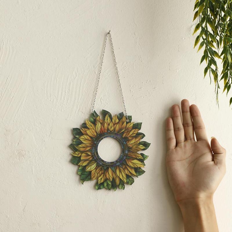 Sunflower Pattern Hanging Decor, Flower Design Hanging Ornament, Boho Style Wall Hanging for Home Garden, Gifts for Women