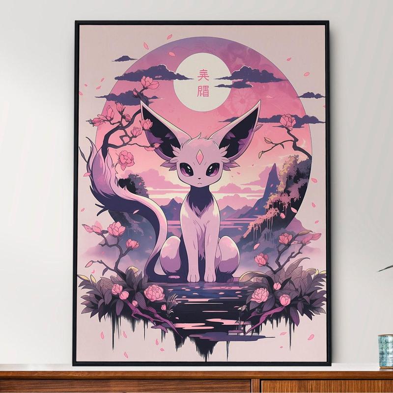 Eevee Umbreon Espeon Pokemon, Anime Poster,  Japanese Home Decor