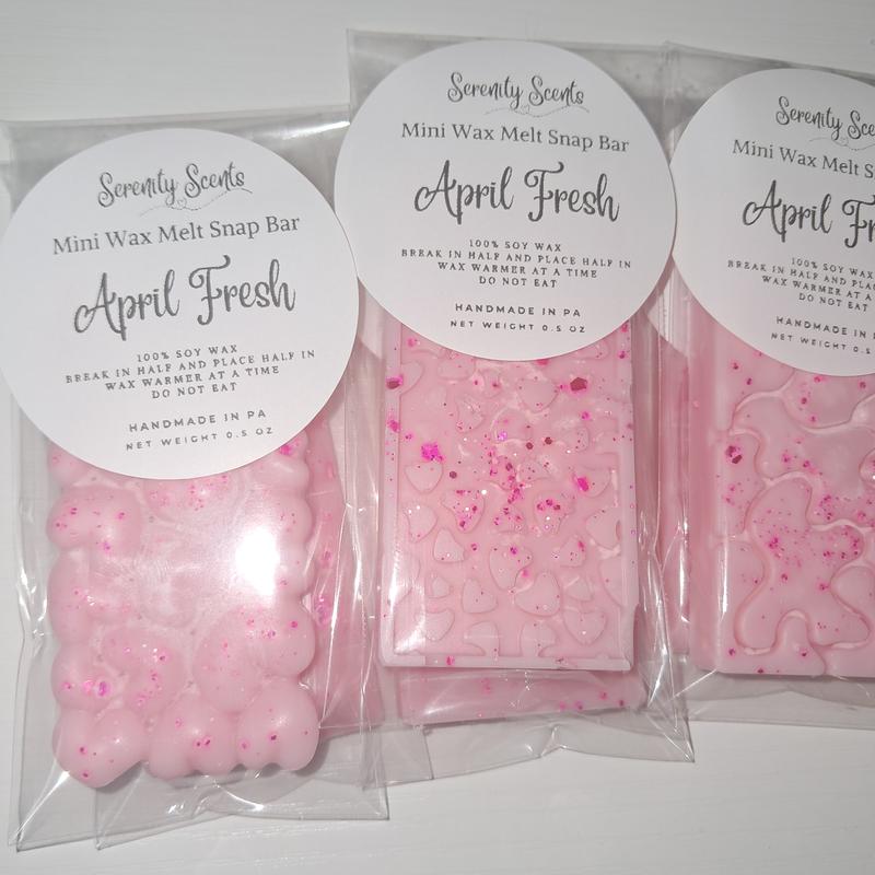 Minis! Sample Size Mini Wax Melt Snap Bar - Assorted Designs - 100% Soy Wax Candle Decor