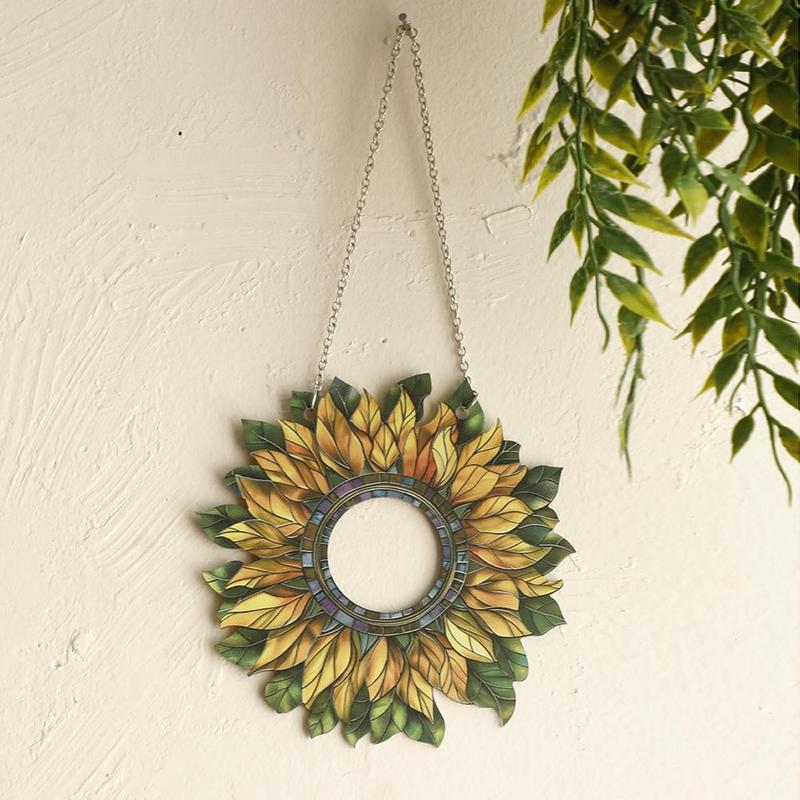 Sunflower Pattern Hanging Decor, Flower Design Hanging Ornament, Boho Style Wall Hanging for Home Garden, Gifts for Women