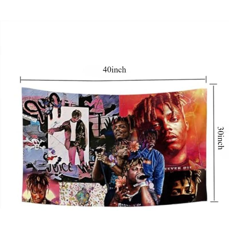 Juic Wrld Album Flag Tapestry Rapper Music Singer Tapestry 3x5 Feet Funny Poster for College Party Room Indoor and Outdoor Decor, Large