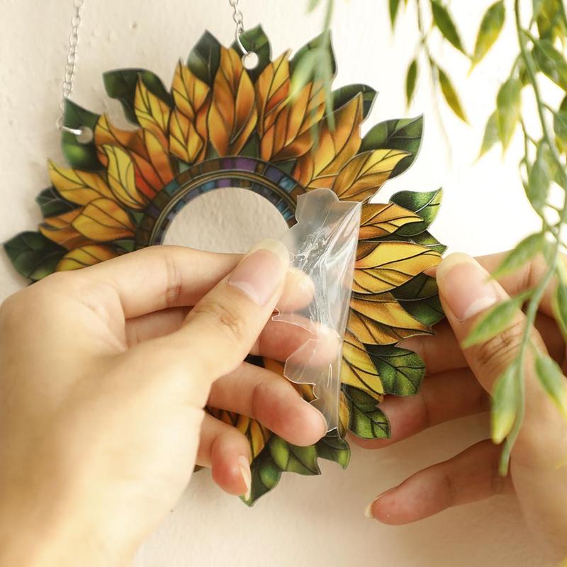 Sunflower Pattern Hanging Decor, Flower Design Hanging Ornament, Boho Style Wall Hanging for Home Garden, Gifts for Women