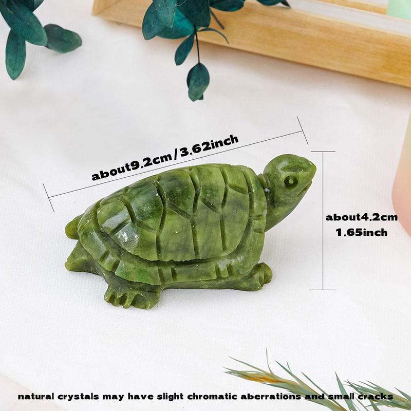 Crystal Turtle Tortoise Statue, 1 Count Reiki Healing Crystal Animal Figurine Crafts, Home Decoration Ornament for Living Room Bedroom Office