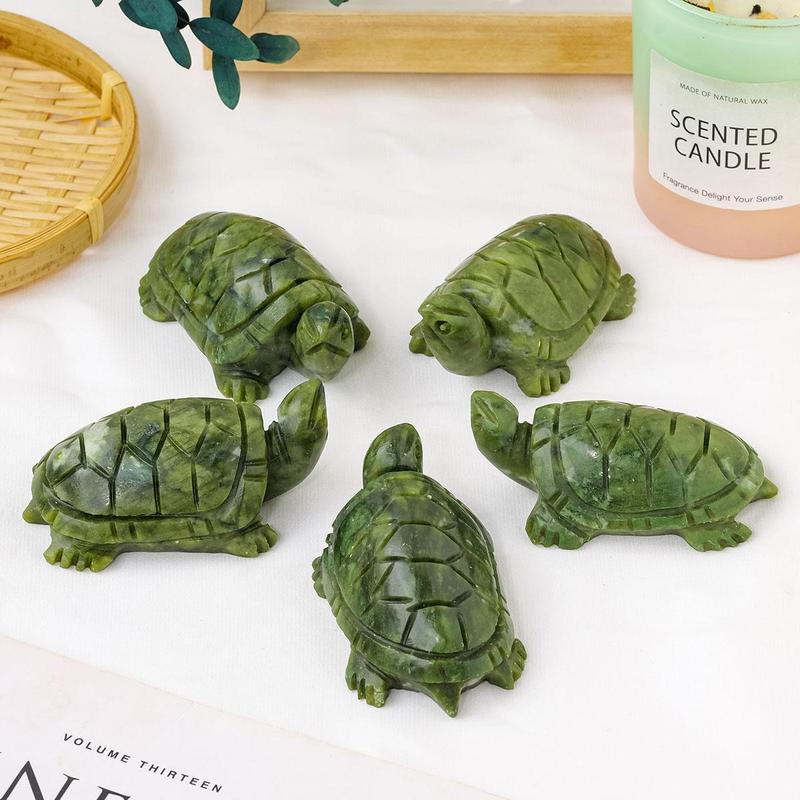 Crystal Turtle Tortoise Statue, 1 Count Reiki Healing Crystal Animal Figurine Crafts, Home Decoration Ornament for Living Room Bedroom Office