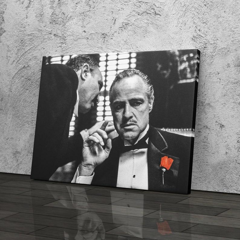 The Godfather Poster Black and White Don Vito Corleone Hand Made Posters Canvas Print Wall Art Home Decor