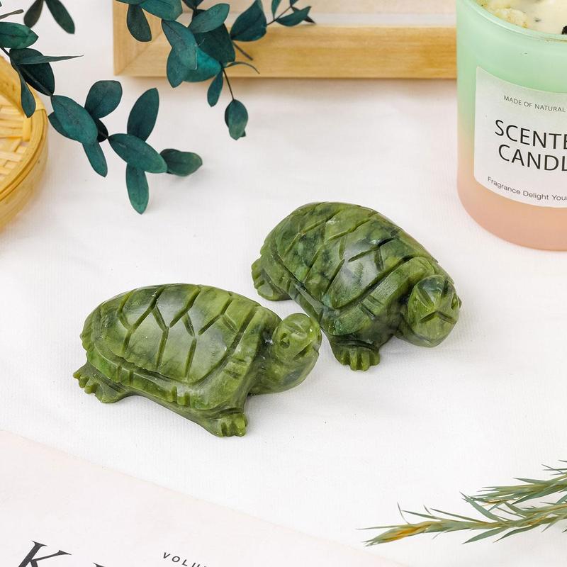 Crystal Turtle Tortoise Statue, 1 Count Reiki Healing Crystal Animal Figurine Crafts, Home Decoration Ornament for Living Room Bedroom Office