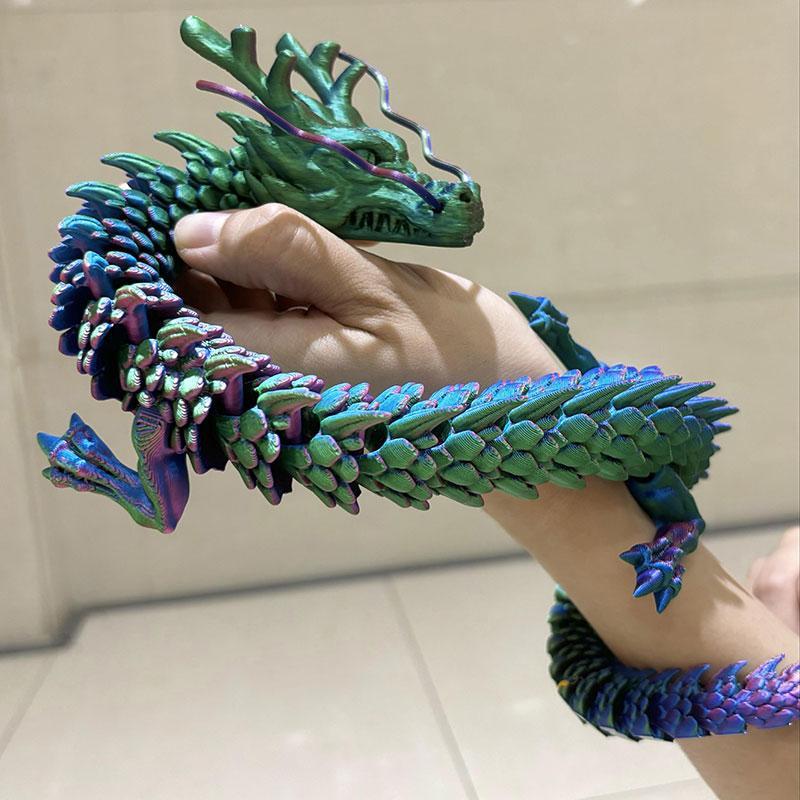 Christmas 3D Printed Chinese Dragon, 1 Count Creative Dragon Ornament, Room Decoration, Car Ornament, Gift Toy, Holiday Gift