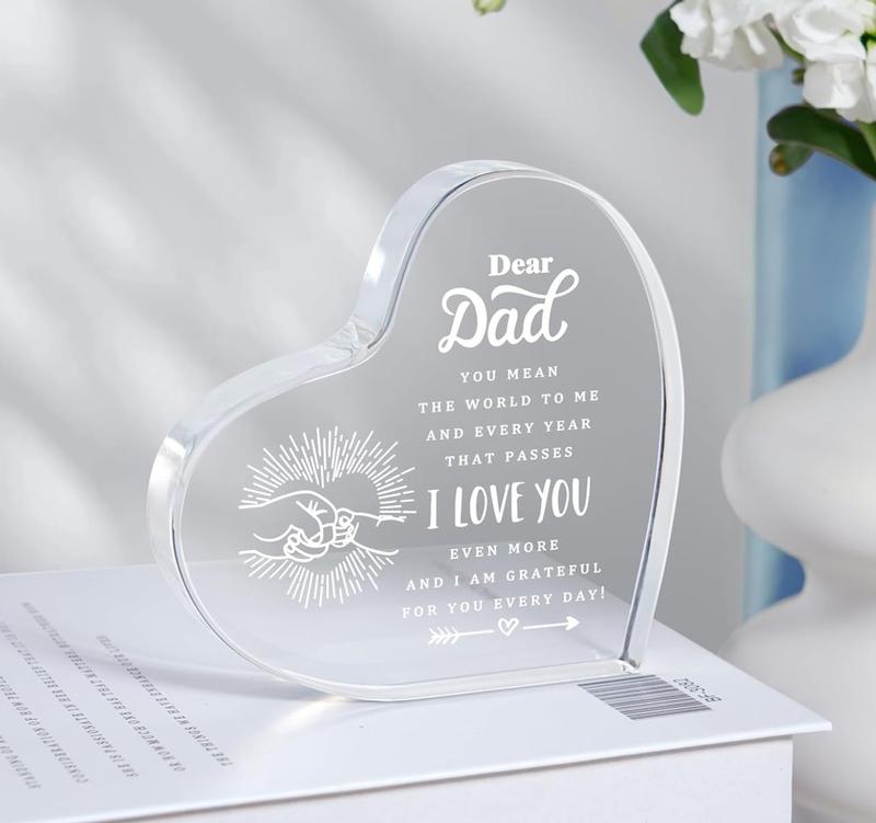 Father's Dad Gifts For Dad From Daughter, Son, Heart Acrylic, Father's Day Gifts, Birthday Gifts For Dad, Bonus Dad, Funcle, New Dad Gifts For Men