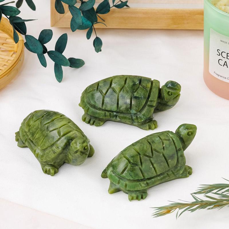 Crystal Turtle Tortoise Statue, 1 Count Reiki Healing Crystal Animal Figurine Crafts, Home Decoration Ornament for Living Room Bedroom Office