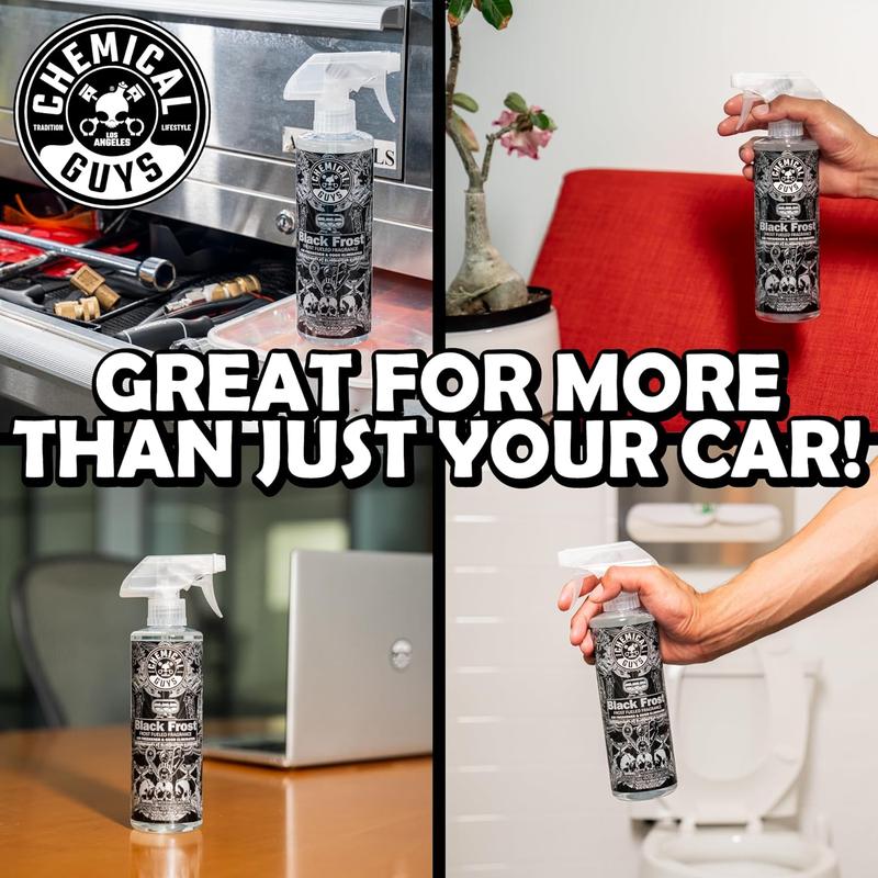 Chemical Guys AIR_224_16 Black Frost Air Freshener and Odor Eliminator, (Great for Cars, Trucks, SUVs, RVs, Home, Office, Dorm Room & More) 16 fl oz