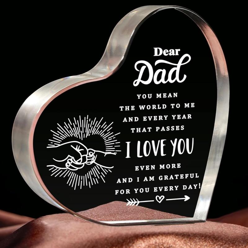 Father's Dad Gifts For Dad From Daughter, Son, Heart Acrylic, Father's Day Gifts, Birthday Gifts For Dad, Bonus Dad, Funcle, New Dad Gifts For Men