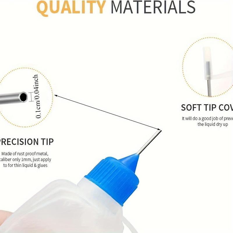 Precision Tip Applicator Bottle, 10pcs Translucent Glue Bottle with Multicolor Lid & 3 Counts Mini Funnel, Liquid Refill Storage Bottles for Indoor & Outdoor