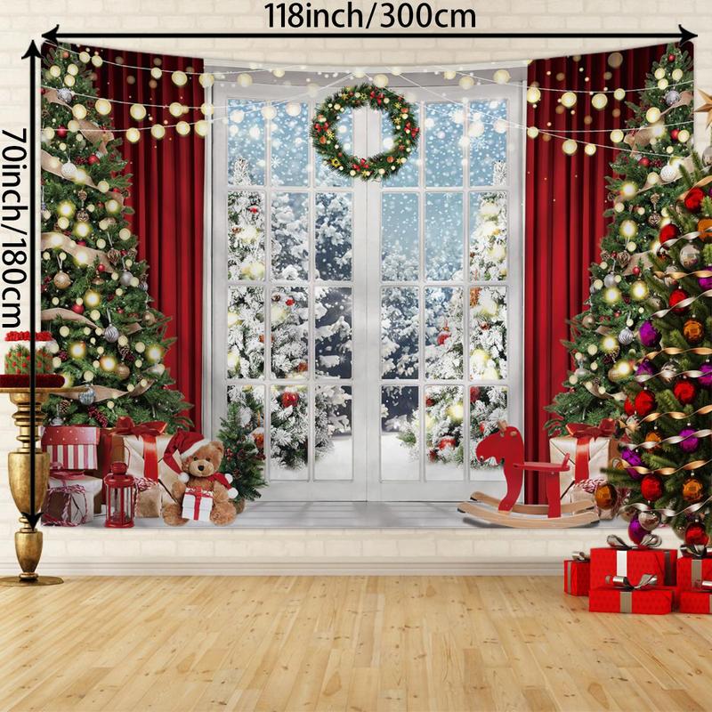 Christmas Tree Pattern Wall Tapestry, 1 Count Hanging Wall Tapestry, Wall Art Decorative Banner for Home Living Room Bedroom