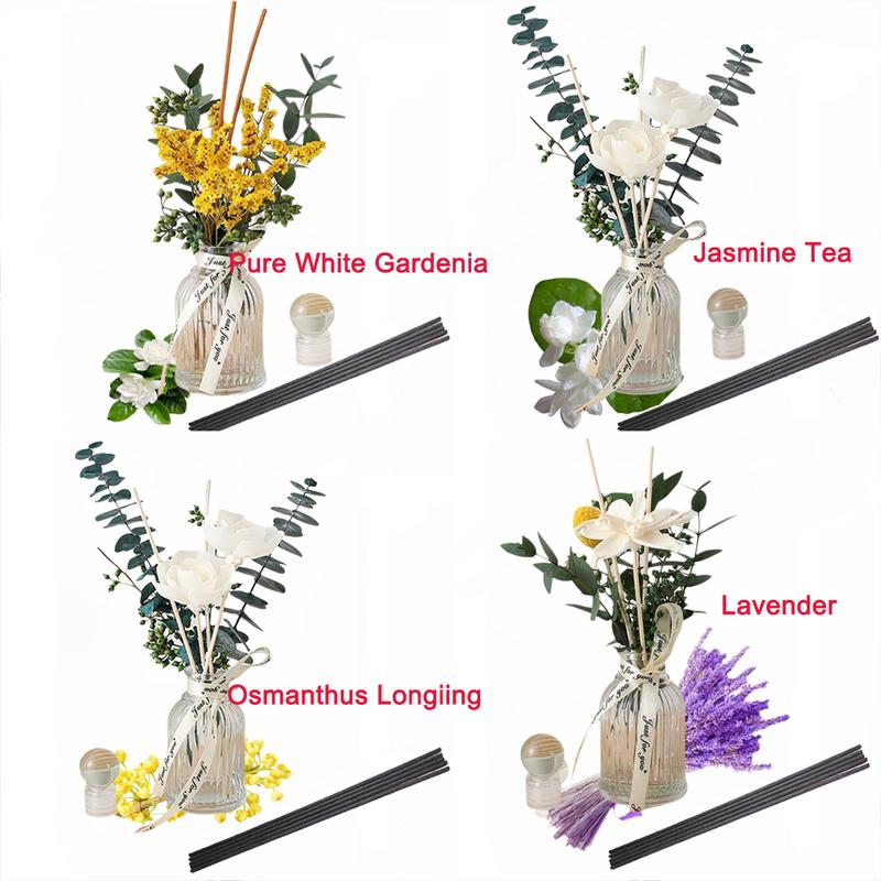 Dried Flower Reed Diffuser 3.38oz(100ml) Jasmine Scent Home Fragrance with Stick Diffuser for  Home Decor Aroma