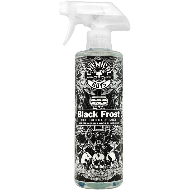 Chemical Guys AIR_224_16 Black Frost Air Freshener and Odor Eliminator, (Great for Cars, Trucks, SUVs, RVs, Home, Office, Dorm Room & More) 16 fl oz